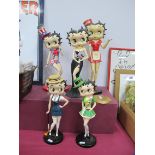 Betty Boo Resin Models, wearing varying outfits, the tallest 44cm (5) (one damaged)