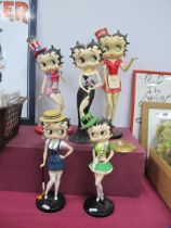 Betty Boo Resin Models, wearing varying outfits, the tallest 44cm (5) (one damaged)