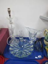 Glass Bowl with Star Decoration, Sevres France studio glass vase.