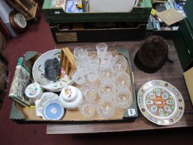 A Riding Helmet Size 6.3/4, collection of glassware, Royal Worcester Evesham bowl, Coalport ginger