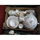 Royal Worcester 'Mayfield' Tureen, six dinner plates, gravy boat on stand. Cavour tea ware.