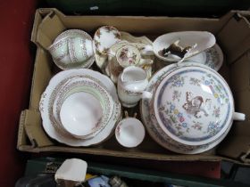 Royal Worcester 'Mayfield' Tureen, six dinner plates, gravy boat on stand. Cavour tea ware.