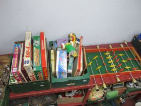 Vintage Toys and Games, to include a fold up table football set, World Cup Cricket, Yahtzee, and