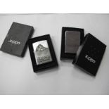 Zippo Lighters - Snap-On, limited edition 1/3000 and plain chrome, both boxed. (2) [694870]
