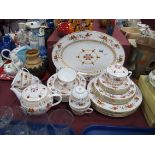 Royal Worcester Chamberlain Part Tea and Dinner Service, comprising of serving plates, tea pot,