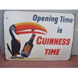 A Guinness Sign "Opening Time is Guinness Time", 50 x 70cm.