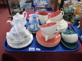 Poole Pottery, to include cups, saucers, plates and jug, Royal Albert 'Silver Maple' part tea set,