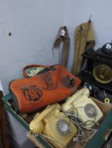 K.N.V.B - Barcelona Ajax Holdall (damaged), two cream plastic telephones:- One Box. Flectes Non