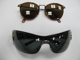 A Pair of Armani Sunglasses, in tortoiseshell effect frames; plus a pair of Gucci sunglasses, both