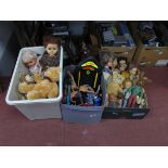 Dolls - Pedigree, Hong Kong, celluloid, Action Man, bendy bunny, Teddy bears, etc:- Three Boxes.