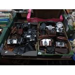 Cameras - Some in leather cases, to include Dacora, Halina, Balda, Minolts and Yashica plus others:-