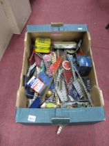 A Quantity of Vintage Meccano Components, to include ratchet movement, strips, pulleys, plates,