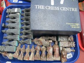 The Chess Centre, full set of soapstone chess pieces:- One Tray.