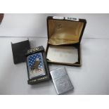 Zippo Lighters - USA Eagle and case, and American Monarch. (2) [694836]