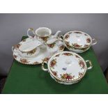 WITHDRAWN Royal Albert 'Old Country Roses', to include two lidded tureens, serving plates, tea pot,