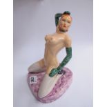 A Peggy Davies Erotic Figurine 'Megan', original artists colourway 1/1 by Victoria Bourne, 20cm