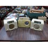 Vintage 'Bush' Cream Bakelite Radio's, type DAC 90A and together with a Bush radio.