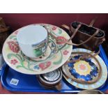 Telinor Binoculars, compass?, Falcon pottery bowl, Millennium plate, Yorkshireman mug:- One Tray.