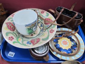 Telinor Binoculars, compass?, Falcon pottery bowl, Millennium plate, Yorkshireman mug:- One Tray.