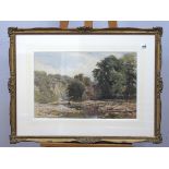 HAROLD SUTTON PALMER (1854-1938) Buildings by a River Bank, watercolour, signed lower left, 32 x