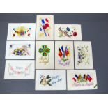 Thirty WWI Silk Picture Postcards, to include 'Think of Me', 'Happy Easter', 'Remembrance', 'Right