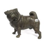 AFTER GERDA VAN DEN BOSCH (Dutch) A Bronze Model of a Pug Dog, standing looking to the left,