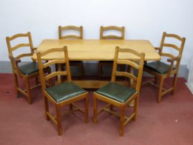 Alan Grainger 'Acorn Man'; A Refectory Table, the rectangular top with shaped end supports, 167.