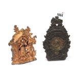 A Late XIX Century Painted Cast Iron Money Box, cast with two bears beside a beehive within a Gothic