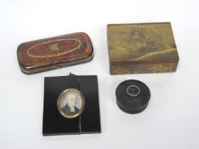 An Early XX Century Japanese Lacquer Box and Cover, of rectangular form decorated in relief with