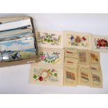 Five WWI Silk Picture Postcards, to include: 'To My Dear Sister', 'Best Regards', 'Birthday