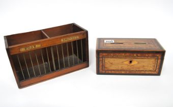 A Late XIX Century Rectangular Mahogany Stationary Box, with metal grilles to the front and