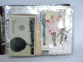 An Album of Early XX Century Picture Postcards, approx 140 of WWI interest to include: three silk,