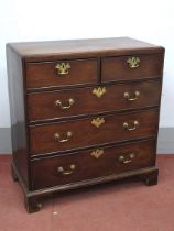 A Late XVIII Century Mahogany Chest of Drawers, with a caddy top, two short and three long