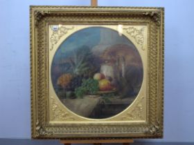 JAMES POULTON (Fl. 1844 - 1859) Still Life with Stein and Fruit, oil on canvas, signed and dated