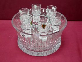 A Waterford Crystal 'Lismore' Pattern Vodka Shot Set, comprising six shot glasses contained in a