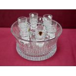A Waterford Crystal 'Lismore' Pattern Vodka Shot Set, comprising six shot glasses contained in a