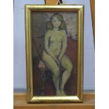 ATTRIBUTED TO ROY SPENCER (1918-2006) *ARR Seated Nude Girl, oil on canvas, inscribed on label