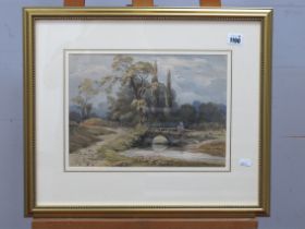 ATTRIBUTED TO HENRY HOPLEY WHITE (1790-1876) Near The Moat House, watercolour, signed indistinctly