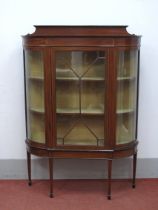 An Early XX Century Edwardian Inlaid Mahogany Display Cabinet, with low back, crossbanded frieze and