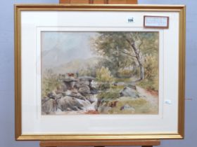 DAVID HALL McKEWAN (1816-1876) Slab Bridge on the Road to Moel Shabod, watercolour, signed lower