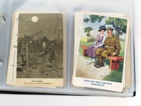 An Album of Early XX Century Picture Postcards of WWI Interest, to include: silks, poem cards,
