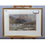 EDWARD TUCKER (1830-1909) Mountainous Wooded River Landscape, watercolour, signed lower right, 28