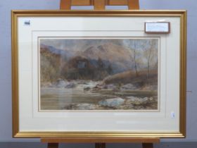 EDWARD TUCKER (1830-1909) Mountainous Wooded River Landscape, watercolour, signed lower right, 28