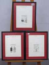 DAVID AUSTIN (1935-2005) *ARR Three Framed Cartoons Used in the Guardian Newspaper 1993-4, 'We Shall