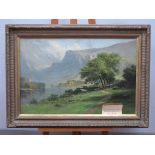 FRANCIS THOMAS CARTER (1853-1934) River Landscape Buttermere, oil on canvas, signed lower right,