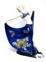 A Joseph Lorenzl (Austrian 1892-1950) for Goldscheider Art Deco Porcelain Figure of a Dancer,