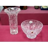 A Waterford Crystal 'Marquis' Vase, of cylindrical form with tapered neck, etched mark, 29.5cm high;