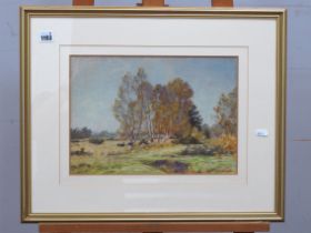 CYRIL WARD (1863-1935) Autumn Sunshine on a Sunny Common, watercolour, signed lower right, bears New