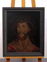 XIX CENTURY Jesus Wearing a Crown of Thorns, oil on canvas, unsigned, 49 x 39cm.