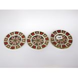 Five Royal Crown Derby Porcelain Side Plates, decorated in Imari pattern 1128, date codes for 1948